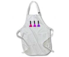 3dRose apr_111565_1 DREI Flaschen Nagellack in Rot, Violett und Blau, Schürze mit Taschen, 56 x 76 cm, Weiß
