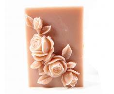 Longzang Love Rose Form S377 Craft Art Silikon Seife Form Craft DIY, Seifengießform Kerze handgefertigt