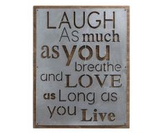 CWI Tapetenbordüre Geschenke SO VIEL Lachen als Your Breath Metall und Holz Schild, farbenreiche