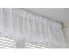 Weiß Perlen Querbehang Vorhang Sheer Fenster Panel Küche Schlafzimmer Behandlung 59 x 15