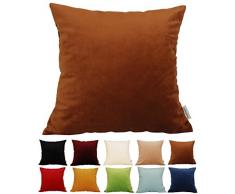 TangDepot Kissenbezug, Samt, sehr luxuriös, weich, Größen erhältlich Art Deco 18 x 18 Schokoladenbraun