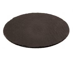 Paderno World Cuisine Rundes Tablett aus Naturschiefer 11in schwarz
