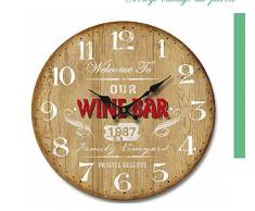 Uhr Vintage Wand Wand Holz leise 34 cm Wine Bar