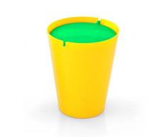 Outlook Design Italia Smarty Papierkorb mit Schwingdeckel, Kunststoff, Base Gelb, 24 x 24 x 30 cm Modern 24x24x30 cm Gelb/Grün