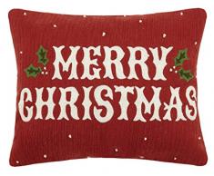 Peking Handicraft Kissen Merry Christmas, Rundstich, Rot