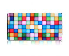 Nongmen Großes Mauspad Gaming & Schreibtisch Tastatur Matte Größe Mauspad Gaming Mauspad mit Genähte Kanten + Rutschfeste Gummifüße für Laptop Computer Maus Tastatur Color Blocks