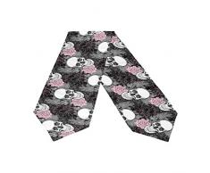 Doppelseitig Halloween Decor Sugar Skull Day of the dead Polyester Tischläufer & Bettläufer 33 cm W x 177,8 cm L/33 cm W x 228,6 cm L Party Hotel Esstisch Top Dekoration, Polyester, Multi4, 13 x 90