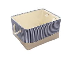 TheWarmHome Stoff Aufbewahrungskorb für Spielzeug Organizer, Spielzeug Cube Bin, Baby Korb, Dekorative Aufbewahrungsboxen, Blau, Textil, Blau, 13.8×9.8×6.7inch