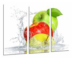 Wandbild - Zusammensetzung Obst Apfelwasser, Obstladen, Küche, 97 x 62 cm, Holzdruck - XXL Format - Kunstdruck, ref.26934