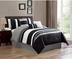 Luxlen Bettwäsche-Set, Bettdecke King schwarz