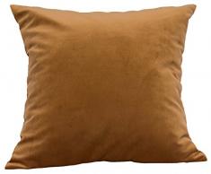 tangdepot Massiv Samt Überwurf Kissen Bezug/Euro Sham/Kissen Sham, Super Luxus Weich Kissen, Viele Farbe & Größe Optionen, Samt, Coco, 56 x 56 cm
