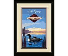 Northwest Art Mall jk-1807 mfgdm Loo Lake George New York Loon gerahmtes Wandbild Art von Künstler Joanne Kollman, 13 von 40,6 cm