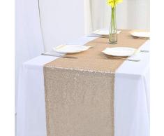 Zdada Rechteckiger Tisch Runner- Pailletten für Hochzeit/Party D ̈ COR 12x72 Champagner
