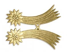 Kunze A074907011 Weihnachtsstern, 5 x 12.7 cm, 2 StÃ¼ck, GeprÃ¤gtes Papier, Gold