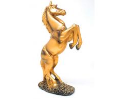 Good Buy Gifts Statue Pferdefigur, stehendes Pferd, Kunstharz, bronzefarben, Schwarz/Weiß, Mustang Hengst Statuen – 31,8 cm hoch Bronze