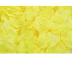 HLLbuy Künstliche Rosenblätter für Hochzeit, Jahrestag, Party, Dekoration, 1000 Stück gelb