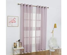 Aquazolax Leinenvorhang, halbtransparent, gestreift Modern L84 Linen Sheer 5| Striped| Purple