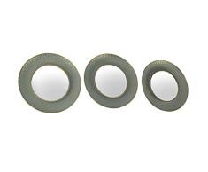 Elico Wandspiegel, gerahmt, Metalloptik, Grau/Metallic, 3 Stück