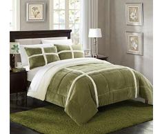 Chic Home Chloe Schmusetuch, mit Sherpa-Futter, King Size, Grün, 3-teilig