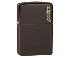Zippo Unisex-Erwachsene Brown Matte Pocket Classic Lighter, Braunes Logo, One Size
