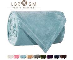 Fleece Kuscheldecke Super Soft Warm Fuzzy Samt Plüsch Überwurf leicht Cozy Couch Twin/Queen/King Size, Flanell, türkis, Twin(90 x 65)