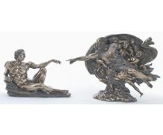 Das Genesis Creation of Adam Berühren Hände mit Gott 27,9 cm Kalt gegossen Bronze Religiöse Statue