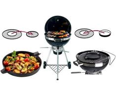 tepro Guss-Pfanne-Einleger Hauptrost 47 cm Durchmesser (#8569) Grillrost, Metall, schwarz, 23.5 x 23.5 x 3.5 cm