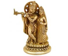 purpledip radha-krishna Statue in Skulpturen Massive Messing Metall für Zuhause Tempel, Büro oder Shop Puja Regal | Hindu Religiöse Geschenk (10374)