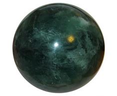Kugel aus satiniertem Kristall, 11,4 cm, Grün glänzend