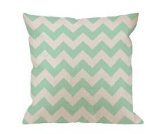 HGOD DESIGNS Kissenbezug mit Chevron Grün und Weiß, Baumwolle, Leinen, quadratisch Standard Kissenhülle Kissenbezug für Herren Damen Kinder Heim-Deko Sofa Sessel mit Livingroom, 18 x 18 cm