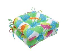 Pillow Perfect Outdoor | Indoor Avia Fiesta Große Stuhlkissen (2er-Set) 17,5 x 16,5 x 4, weiß