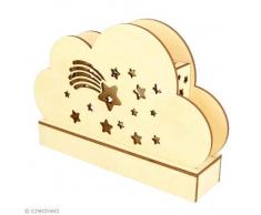 Artemio Holz Wolke DIY Lampe 25 x 13,7 cm, beige, 25 x 13.7 cm