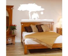 INDIGOS WG30558 Wandtattoo w558 Afrika / Steppe, Elefant Wandaufkleber 120 x 58 cm, weiß