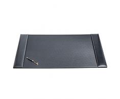 Dacasso Rustik Leder Side-Rail Schreibtisch Pad, Schwarz, 34 x 20
