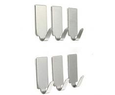 A.I.N.Y Edelstahl Wandhaken Selbstklebend | Wand Kleiderbügel Ohne Nägel | Wasserfest 304 Edelstahl Lagerung Organizer für Schirme, Schals, Gürtel, Handtücher, Taschen, Mäntel Single Large Hook