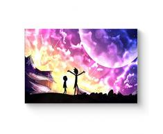 Hao Shun DA HSD Wandkunst Rick and Morty Poster auf Leinwand, Ölgemälde Poster und Drucke, Dekorationen, Wandbild, Wohnzimmer, fertig zum Aufhängen, 30,5 x 45,7 x 40,6 x 61 cm Modern 16x24x1 Artwork-10