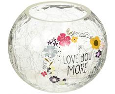 Pavilion Gift Company Runde Kerze mit Blumenmuster, 12,7 cm inklusive 12,7 cm Teelichthalter