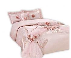 Tache Home Fashion Cinnnamon 6-teiliges Schmusetuch im viktorianischen Stil mit Blumenmuster und Rüschen Shabby Chic Queen Night Out