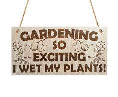 Meijiafei Garten-so aufregende I Wet My Pflanzen. Funny Feuchte Hose Garten Schild Geschenk Garten-Zeichen