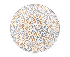 H+H Capri Set Pastateller, Steinzeug, grau/orange, 6 Einheiten