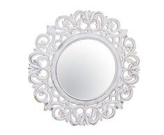 Dcasa Wandspiegel weiß rund Möbel Aufkleber Heimdeko Unisex Erwachsene Farbe One