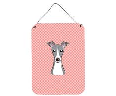 Caroline s Treasures Schachbrett pink Italienisches Windspiel Wand oder Tür Aufhängen Prints, Rose, 40,6 x 30,5 cm