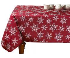 Deko Weihnachten Schneeflocken Design Rot Tischdecken, Polyester, 52 x 70