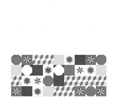 Laroom 14174 â Teppich Bollato Küche Fliesen Loft BK-150 cm, Schwarz und Grau