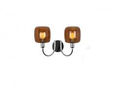 SP Light and Design Diva Wand 2B, Gestell Chrom, Glas Ambra Lampe 4W