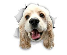 Winston & Bear 3D Hund Aufkleber - 2er-Pack - weiße Cockerspaniel für Wand, Kühlschrank Cocker Spaniel Aufkleber