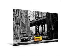 Premium Textil-Leinwand 120 x 80 cm Quer-Format New York - nur im Taxi | Wandbild, HD-Bild auf Keilrahmen, Fertigbild auf hochwertigem Vlies, Leinwanddruck von Peter Roder