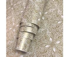 zaring Deko Kontakt Papier Selbstklebende Regal Schublade Liner Aufkleber 45 cm von 9.8 Füße 17.7 inch by 9.8 Feet Champagnerfarben Vintage