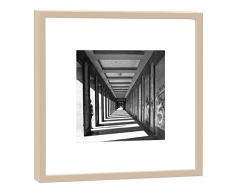 COGNOSCO RH-27-B100 Fotografie im Holzrahmen: Weimarforum Fotodruck-Format 27 x 27 cm-Rahmenfarbe beige-Hochwertiges Wandbild, Geschenkidee oder Souvenir aus Weimar, Holz, Schwarz-Weiß, Rahmen