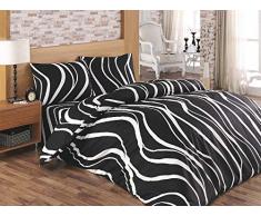 EnLora Home Bettwäsche-Set für Doppelbett, Schwarz, Weiß, 200 x 200 cm, 3 Stück